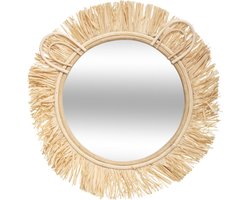 Atmosphera Kids Raffia spiegel voor de kinderkamer leeuw - Rotan - D38cm