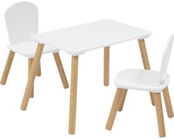 Atmosphera Kids Set Tekentafel/Kindertafel + Kinderstoelen - 58x38x43cm - Wit