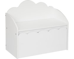 Atmosphera Kids Zoete wolk speelgoedkist / kinderbank - Opberger - Wit