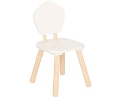 Atmosphera Kinder stoeltje Presidente - wit - hout - D23 x H48 cm - bijzet stoeltjes voor kinderen