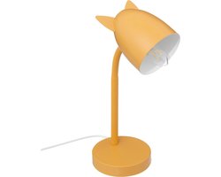Atmosphera Kinderkamer bureaulamp - met oortjes - geel - metaal - 18 x 12,5 x 31 cm - tafellamp