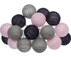 Atmosphera Lichtslinger - 16 verlichte balletjes/bollen 35 mm - multi kleuren mix - 255 cm - batterijen