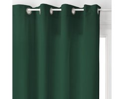 Atmosphera Lilou gordijnen groen 140 x 260 cm - Kant en klaar met ringen - Gordijn raambekleding - Groen