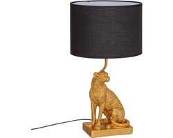 Atmosphera Luipaard Gepi Tafellamp - Ø25xH48cm - Zwart/Goud