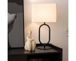 Atmosphera Metalen Tafellamp - 28x18x52cm - Zwart