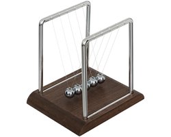 Atmosphera Newton pendel cradle - met 5 ballen - 17 x 15 x 18 cm - Slinger/balanceerballen voor op kantoor/bureau