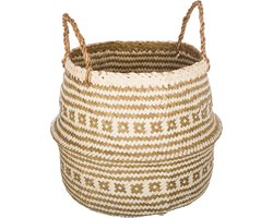 Atmosphera Opbergmand Brendan - rond - riet - D35 x H40 cm - decoratie mand/speelgoed mand