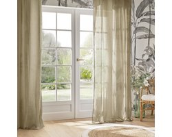 Atmosphera Paxta Katoen Gordijn 130x240cm - Kant en klaar met ringen - Beige