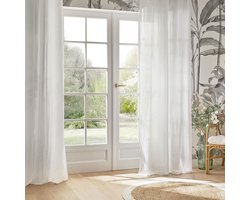Atmosphera Paxta Katoen Gordijn 130x240cm - Kant en klaar met ringen - Wit