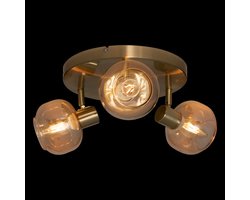 Atmosphera Pilia Plafondlamp - Ø25xH16cm - Goud/Amber