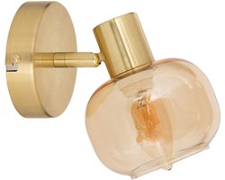 Atmosphera Pilia Wandlamp - 10x16x10cm - Goud/Amber