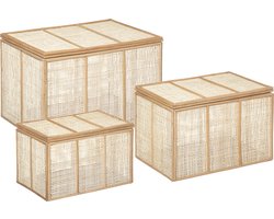 Atmosphera Rotan kisten set - Opberger - Decoratie - 3 Stuks - Opbergkist - Opbergkoffer