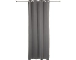 Atmosphera set van 2 Grijze verduisteringsgordijnen 135x240cm - Kant en klaar met ringen - Gordijn raambekleding - 2 stuks grijs