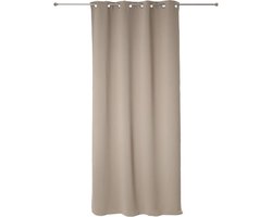 Atmosphera set van 2 Linnen verduisteringsgordijnen 135x240cm - Kant en klaar met ringen - Gordijn raambekleding - 2 stuks beige