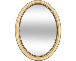 Atmosphera Spiegel/wandspiegel - ovaal - 53 x 40 cm - mdf hout/glas - goud - ornament rand