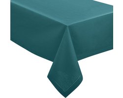 Atmosphera Tafelkleed - katoen - petrol blauw - 240 x 140 cm - Eettafel tafellakens - rechthoek