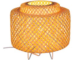 Atmosphera Tafellamp Liby - bamboe - rond - 25 cm - Bohemian/ibiza stijl - natuurlijk wonen