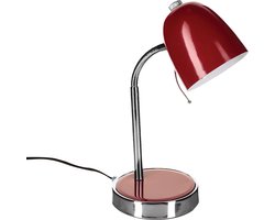 Atmosphera Tafellamp/bureaulampje Design Light - metaal - rood/zilver - H35 cm- Leeslampje