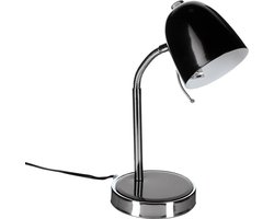 Atmosphera Tafellamp/bureaulampje Design Light - metaal - zwart/zilver - H35 cm - Leeslampje