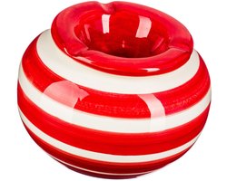 Atmosphera Terras asbak - stormasbak - Peking - keramiek - 12 x 8 cm - rood/wit - Buiten - Asbakken