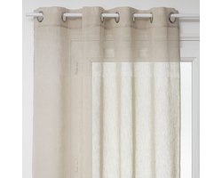Atmosphera Transparant Gordijn 140x240cm - Kant en klaar met ringen - Beige