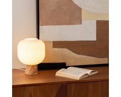 Atmosphera Travis Tafellamp - Ø20xH25cm - Wit