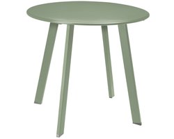 Atmosphera Tuin bijzettafeltje - groen - metaal - Dia 50 cm - rond - koffietafel - tuinset tafel