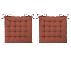 Atmosphera Tuintoelkussen - 2x - terracotta bruin - katoen - 38 x 6 cm - zitkussen