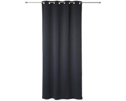 Atmosphera verduisterende gordijnen - set 2x stuks - B135 x L240 cm - donkergrijs - geplooid - met ringen - kant en klaar