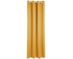 Atmosphera verduisterende gordijnen - set 2x stuks - B135 x L240 cm - okergeel - geplooid - met ringen - kant en klaar