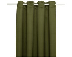 Atmosphera Verduisteringsgordijn 135x240cm - Gordijnen kant en klaar met haakjes ringen - Kakigroen