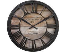 Atmosphera Vintage Klok - 39 cm - Metaal - Zwart/Bruin
