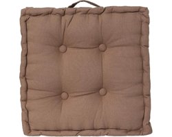 Atmosphera Vloerkussen Square - taupe - katoen - 40 x 40 x 8 cm - vierkant - Extra dik