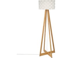 Atmosphera - vloerlamp - Moki - bamboe en wit - 150 cm