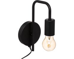 Atmosphera Wandlamp - Lamp - Zwart en Metaal - H25cm