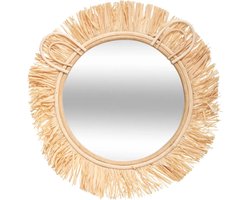Atmosphera Wandspiegel - safari - rotan - D38 cm - bohemian/boho spiegel