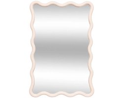 Atmosphera Wandspiegel Waves - beige - 60 x 38 cm - kunststof/glas - hangspiegel - ophangbaar