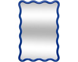 Atmosphera Wandspiegel Waves - blauw - 60 x 38 cm - kunststof/glas - hangspiegel - ophangbaar