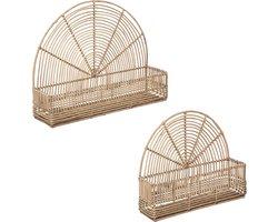 Atmosphera Wonder Rotan wandplank - Set van 2 - Wandrek - Wanddecoratie