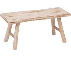 Atmosphera zit krukje/bijzet bankje - hout - houtkleur - L70 x B26 x H31 cm - 2 zits zitplaats - voor binnen
