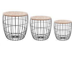 Atmosphera Zwarte atomaire salontafel - set van 3 - Zwart