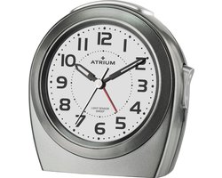 ATRIUM Wekker - Senioren - Analoog - Antraciet Grijs - Zonder Tikgeluid - Autolight - Duidelijk - Eenvoudige Bediening - Licht / Wijzerplaatverlichting - Opbouwende Alarmsignaal - Snooze - Quartz Uurwerk - Wekkers Slaapkamer - Klok - A451-4