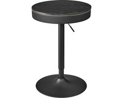 Auckland bartafel In hoogte verstelbare - kleine tafel met opbergruimte - bartafel PU met stiksels - houtzwart en inktzwart