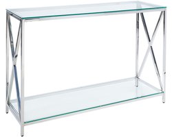 AUDET - Sidetable - Zilver - Veiligheidsglas