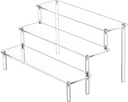 Audio Rack Stand - Hifi Meubel - Apparatuur Organiseren - Drie Laags Ontwerp - 39x30x24 cm - Transparant