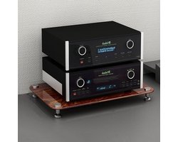 Audio Rack Stand - Media Kast - Apparatuur Opbergen - Gehard Glas - 1 Tier - Rood