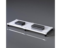 Audioapparatuur Rek - Stereo Meubel - Apparatuur Organiseren - Schokabsorberend Tripod - 1 Laags - Wit Steen