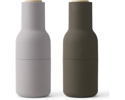 Audo Copenhagen Bottle Grinder Peper- En Zoutmolen Hunting Green/Beige Walnoot