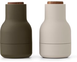 Audo Copenhagen Bottle Grinder Small Peper- En Zoutmolen Set Van 2 Green/Beige