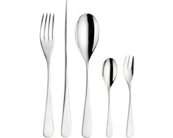 "Audrey" 30-delige bestekset tafelbestekset servies & tafelaccessoires serveerbestek van roestvrij staal - hoogglans gepolijst - moderne langwerpige ronde vorm VOOR 6 personen